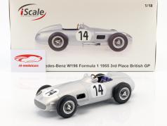 Karl Kling Mercedes-Benz W196 #14 tercero británico GP fórmula 1 1955 1:18 iScale