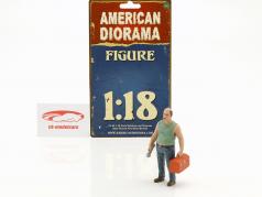 mekaniker Sam med værktøjskasse figur 1:18 American Diorama