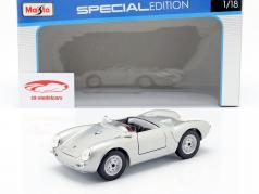 Porsche 550 A Spyder Anno 1950 argento 1:18 Maisto