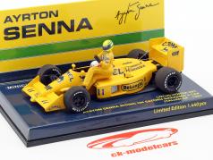 A. Senna riding on S. Nakajimas Lotus 99T #11 italiano GP F1 1987 1:43 Minichamps