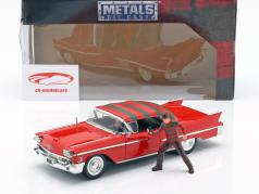 Cadillac Series 62 Opførselsår 1958 med Freddy Krueger figur rød 1:24 Jada Toys