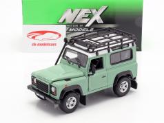 Land Rover Defender con tetto cremagliera verde / bianco 1:24 Welly