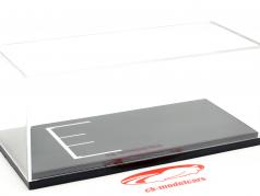 Hochwertige Acryl Vitrine mit Alcantara Bodenplatte für Modellautos im Maßstab