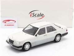 Mercedes-Benz Е класс (W124) Год постройки 1989 арктический белый 1:18 iScale