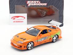 Brian's Toyota Supra Movie Fast & Furious 7 (2015) orange 1:24 Jada Toys