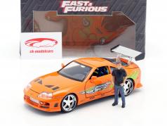 Brian's Toyota Supra 1995 película Fast & Furious (2001) con figura 1:24 Jada Toys
