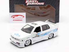 Jesse's Volkswagen VW Jetta A3 from the movie Fast & Furious 2001 white / blue 1:24 Jada Toys