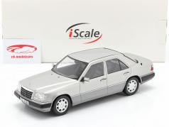 Mercedes-Benz E-Klasse (W124) Année de construction 1989 argent astral 1:18 iScale