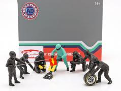 Formel 1 Pit Crew Figuren-Set #1 Team Schwarz 1:18 American Diorama