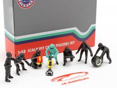 formule 1 Pit bemanning karakters Set #1 team zwart 1:43 American Diorama
