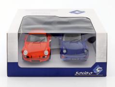 2台 セットする Porsche 911 Carrera RSR & Porsche 911 Carrera RS (964) オレンジ / 青い 1:18 Solido