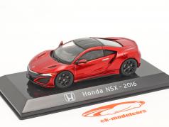 Honda NSX Anno di costruzione 2016 rosso metallico 1:43 Altaya