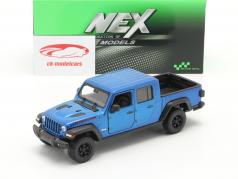 Jeep Gladiator Rubicon Pick-Up Byggeår 2020 blå metallisk 1:24 Welly