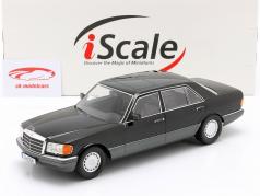 Mercedes-Benz 560 SEL Clase S (W126) Año de construcción 1985 negro / gris 1:18 iScale