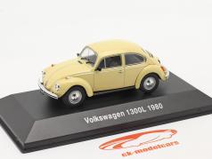 Volkswagen VW 甲虫 1300L 建設年 1980 薄黄色 1:43 Altaya