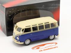 Volkswagen VW T1 Samba Bus blauw / wit 1:43 Cararama
