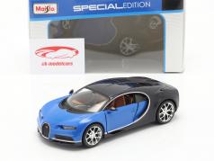Bugatti Chiron år 2016 blå 1:24 Maisto