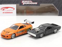 2-Car Set Fast & Furious: Brian's Toyota Supra & Dom's Dodge Charger 1:32 Jada Toys
