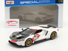 Ford GT #98 Heritage Edition 2021 bianca / rosso / carbonio 1:18 Maisto