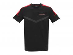 de los hombres Camiseta de manga corta Porsche Motorsport 2021 logo negro / rojo