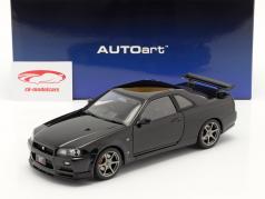 Nissan Skyline GT-R (R34) V-Spec II Ano de construção 2001 pérola negra 1:18 AUTOart