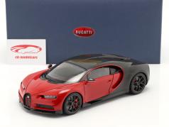 Bugatti Chiron Sport 建設年 2019 イタリアの 赤 / 炭素 1:18 AUTOart