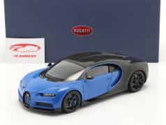 Bugatti Chiron Sport Ano de construção 2019 french racing azul / carbono 1:18 AUTOart