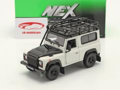 Land Rover Defender 和 屋顶 架子 白色的 / 黑色的 1:24 Welly