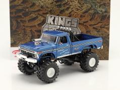 Ford F-250 Monster Truck 48 inch tires year 1974 blue 1:18 Greenlight
