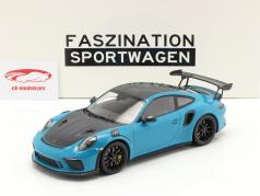 Porsche 911 (991 II) GT3 RS Weissach Package 2019 miami blue / Preto aros 1:18 Minichamps