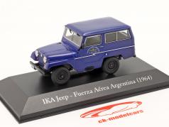 IKA Jeep militaire aviation Argentine Année de construction 1964 bleu 1:43 Hachette