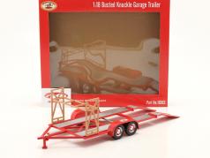 tandem Car Trailer Busted Knuckle Garage red / silver 1:18 GMP