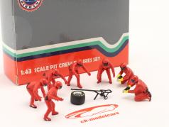 公式 1 Pit Crew 人物 放 #2 团队 红色的 1:43 American Diorama