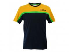 Ayrton Senna camiseta Racing amarillo / azul oscuro / verde