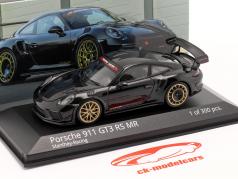 Porsche 911 (991 II) GT3 RS MR Manthey Racing negro / dorado llantas 1:43 Minichamps