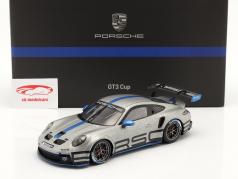 Porsche 911 (992) GT3 Cup GT silver / shark blue 1:18 Spark
