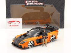 Han's Mazda RX-7 1995 Fast & Furious Tokyo Drift (2006) with figure 1:24 Jada Toys