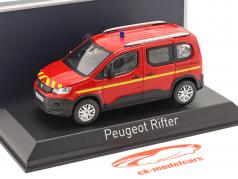 Peugeot Rifter Пожарная часть Год постройки 2019 красный 1:43 Norev