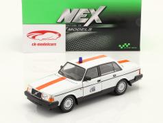 Volvo 240 GL 警察 比利时 建设年份 1986 白色的 / 橘子 1:24 Welly
