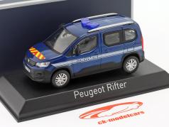 Peugeot Rifter Gendarmerie Année de construction 2019 bleu 1:43 Norev