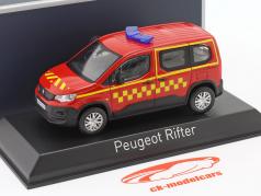 Peugeot Rifter Пожарная часть 2019 красный / желтый 1:43 Norev