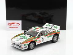 Lancia Rally 037 #2 winnaar Rallye San Marino 1984 Vudafieri, Pirollo 1:18 Kyosho