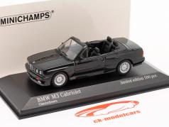 BMW M3 (E30) cabriolet bouwjaar 1988 glanzend zwart 1:43 Minichamps