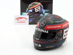 George Russell #63 Mercedes-AMG Petronas Fórmula 1 2022 capacete 1:2 Bell