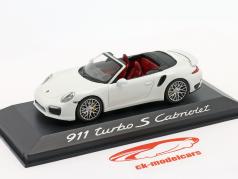 Porsche 911 (991) Turbo S cabriolet Byggeår 2013 hvid 1:43 Minichamps