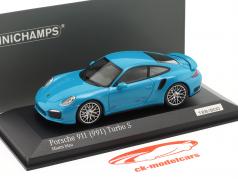 Porsche 911 (991) Turbo S Miami blau 1:43 Minichamps