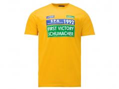 Michael Schumacher t-shirt først formel 1 sejr 1992 gul