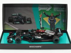 L. Hamilton Mercedes-AMG F1 W12 #44 优胜者 巴西人 GP 公式 1 2021 1:18 Minichamps