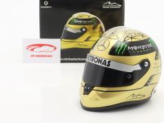 M. Schumacher Mercedes GP fórmula 1 Spa 2011 ouro capacete 1:2 Schuberth