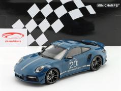 Porsche 911 (992) Turbo S Coupe Sport Design 2021 bleu 1:18 Minichamps